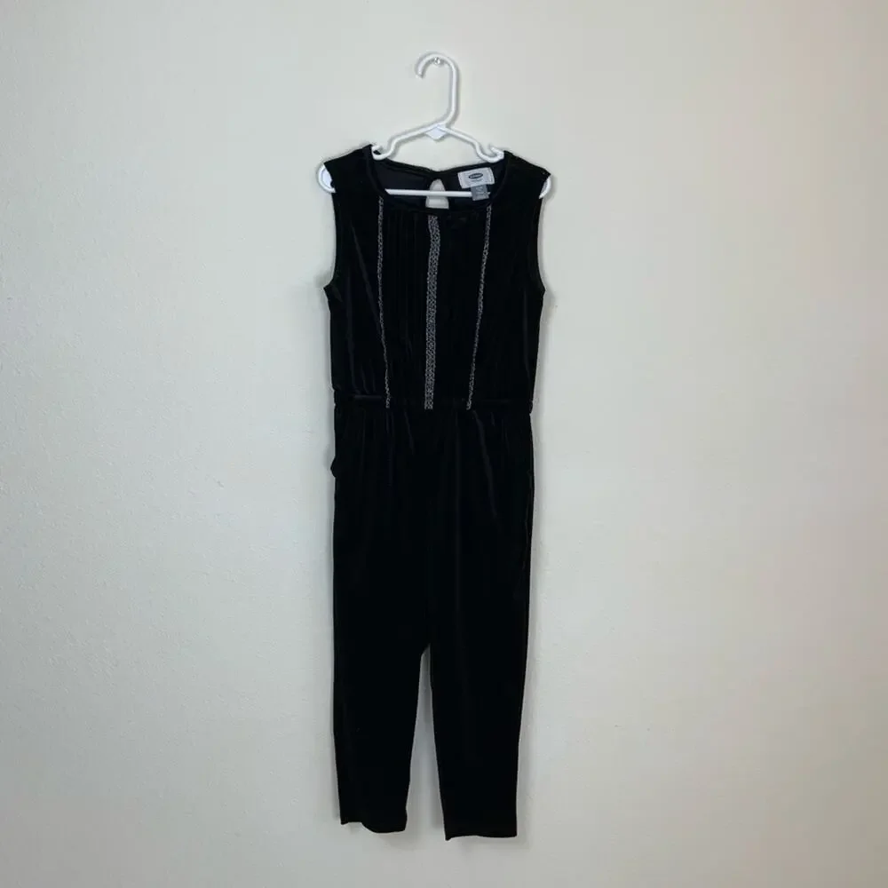Old Navy Velour Jumpsuit with Metallic Trim XS Girl